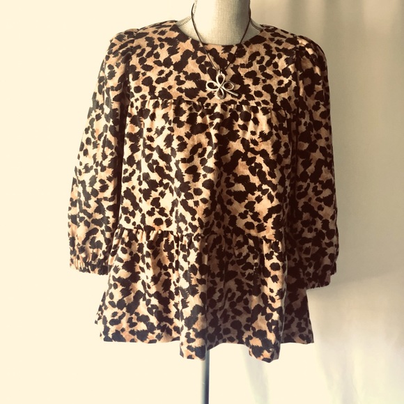 THML Leopard Babydoll Top.  Size Small. - Picture 2 of 4